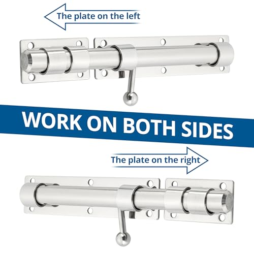 SAYAYO Türriegel Bolzenriegel Edelstahl Riegelschloss Schlossriegel Torriegel Abschließbar 230mm Riegel für Tor, Fenster, Zaun, EMS9200-LS