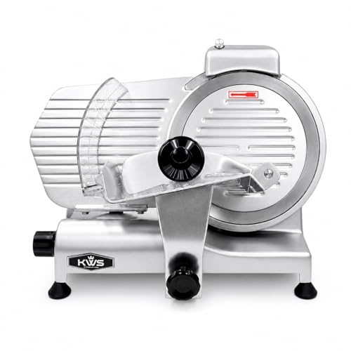 Image of 10 inch Electric Meat Slicer with Bread Slicing Attachment, Food & Deli Slicer | Stainless Steel Blade, 320W Motor for Meat, Cheese, Bread & Semi-Frozen Meat, Commercial and Home Use ETL NSF Certified