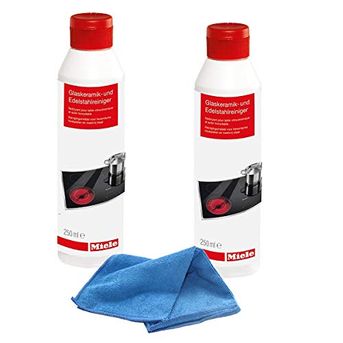 Preisvergleich Produktbild Miele Glaskeramik- und Edelstahlpflege (2 Stück) + MARETeam Pflegetuch
