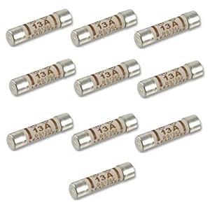 Merriway BH02293 (10 Pcs) BS1362 Fuse Cartridge, 13 amp – Pack of 10 Pieces