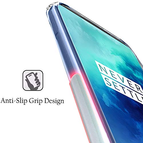 Image of TheGiftKart Ultra Clear Slim Anti-Slip Grip Soft Silicone Back Cover Case with Complete Camera Protection & Anti-Dust Plugs Built-in for OnePlus 7T Pro (Transparent)