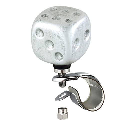 Arenbel Dice Style Steering Wheel Suicide Knob, Car Spinner Booster Turning Assist Handle Fit Most Vehicles Trucks Boats, Silver #TOP11
