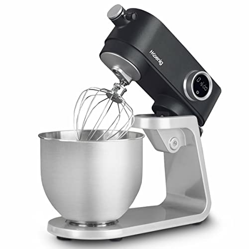H.Koenig Robot de cocina multifunción 5L KM120 en acero INOX Gris, Robot pastelero, 8 velocidades, Batidor, Mezclador, Gancho Amasador, Tapa anti-salpicamiento, Potente 800 W H.Koenig Robot de cocina multifunción 5L KM120 en acero INOX Gris, Robot pastelero, 8 velocidades, Batidor, Mezclador, Gancho Amasador, Tapa anti-salpicamiento, Potente 800 W