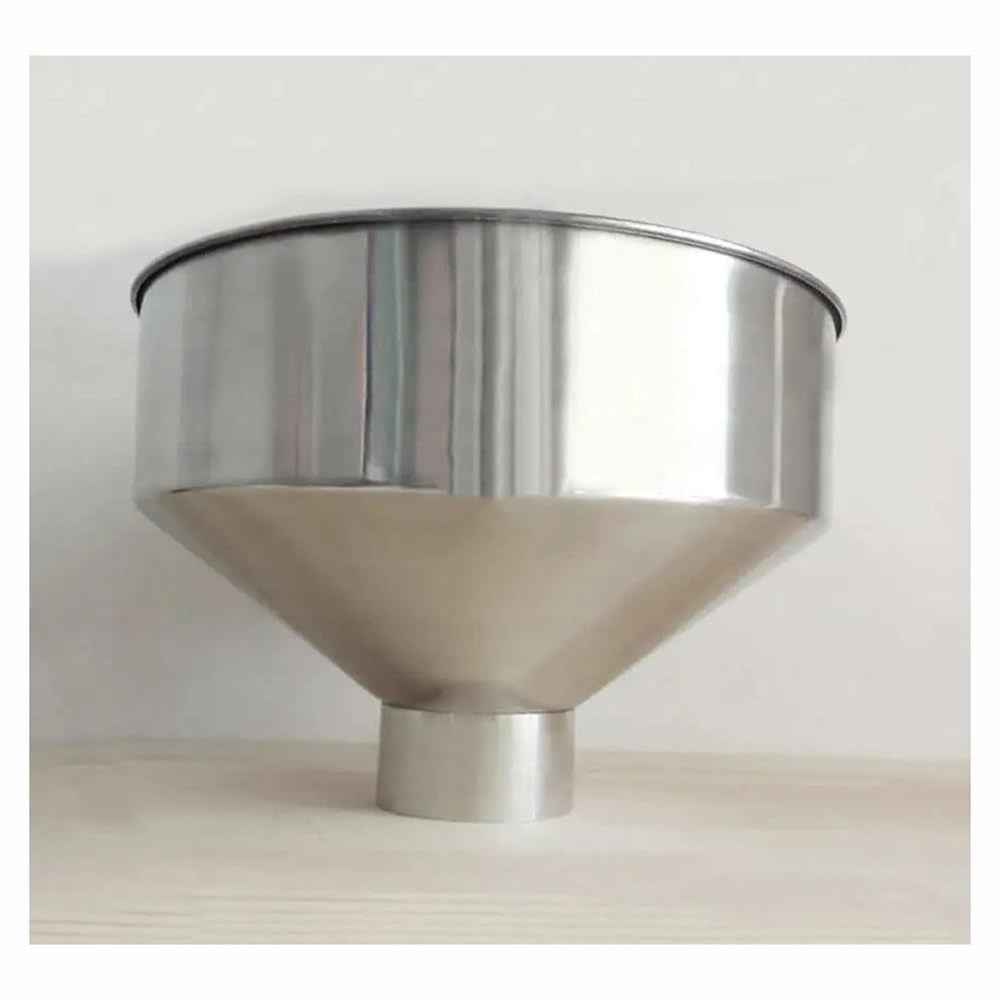 Embudo grande de acero inoxidable 304, embudo de cocina, embudo industrial de 24 cm/28 cm de ancho for granos, alimentos y maquinaria.(28x19.2cmx7)
