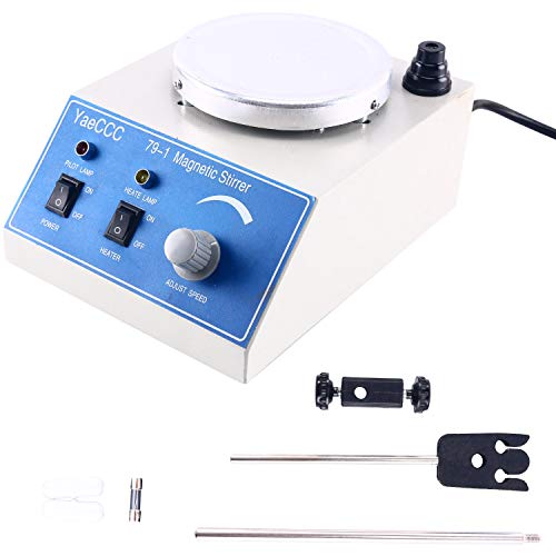 79-1 Magnetic Stirrer Hotplate Mixer Stir Plate with Pole, 2 Stir Bars,3000ml,0~2400rpm,110V 60Hz