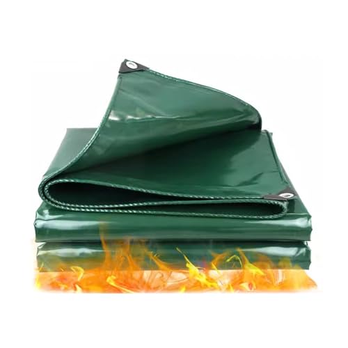 Lona Impermeable Grande de 2,4 x 4 m, Lona Protectora Multiusos de Alta Resistencia de 650 g/m², con Ojales y Bordes Reforzados, Ideal para Interiores y Exteriores.