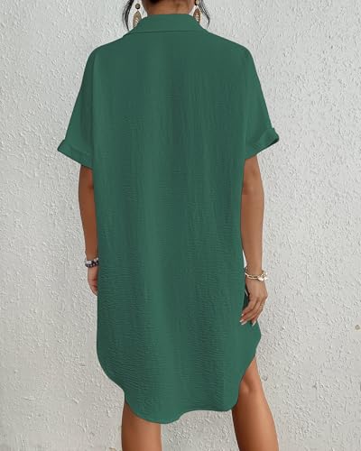 Image of Bsubseach Women Swimsuit Coverup Shirt Dress Button Down Bathing Suit Cover Up Beach Vacation Outfits