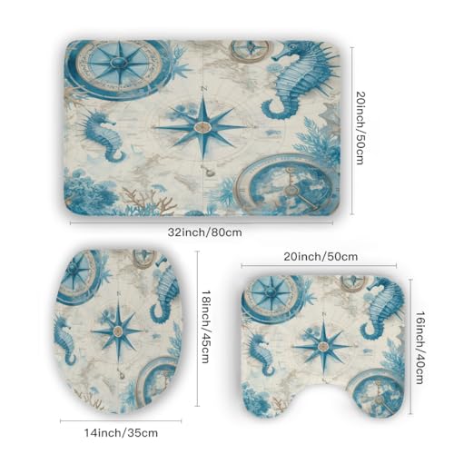 Alfombrillas de baño antideslizantes temáticas de océano para decorar un aseo infantil 3
