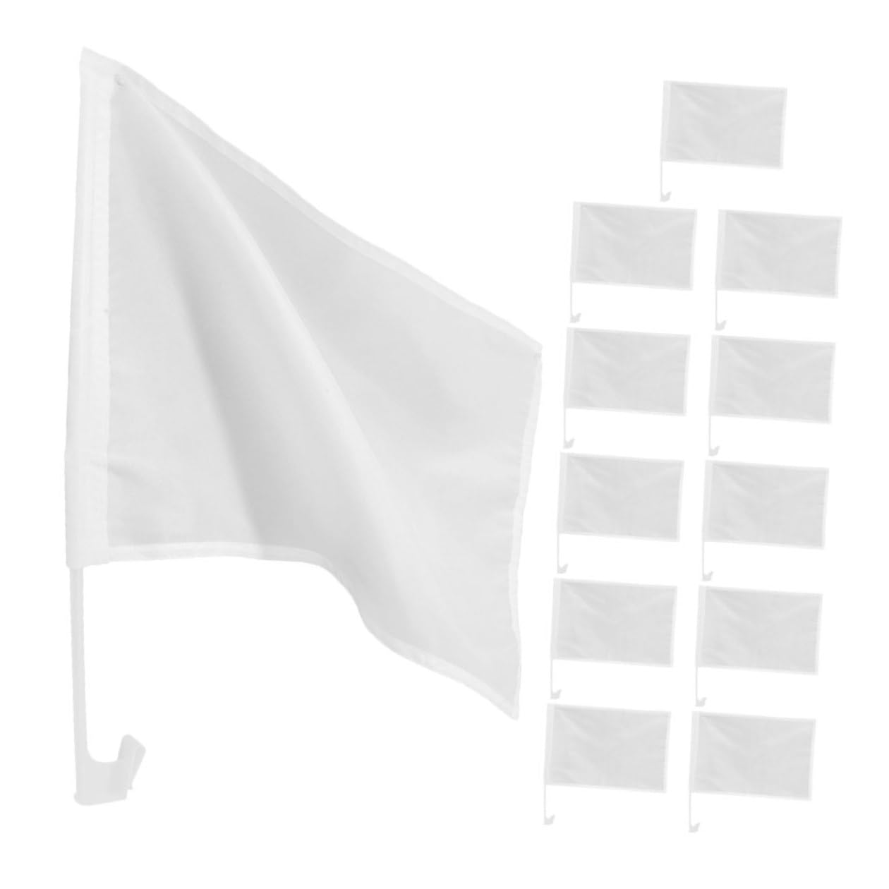 Drapeaux à main vierges par 12 pour DIY et décoration de voiture de course