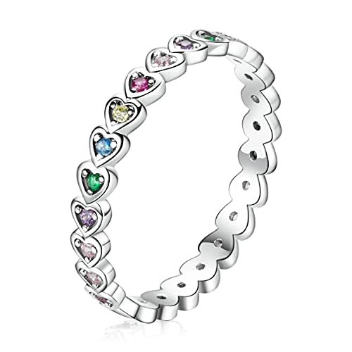 Bague de promesse de Mariage en Forme de cœur Cadeau Romantique Argent