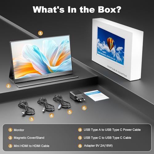 CUIUIC 2.5K Portable Monitor, 500 Nits 150% sRGB 2560x1400 QHD IPS 15.6" Eye Care HDR Display USB-C HDMI External Second Screen w/Smart Case for Mac Laptop Phone PC PS4/5 Xbox Game Console - Image 7