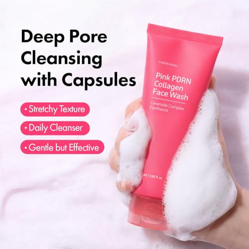 Image of TOSOWOONG Pink PDRN Collagen Face Wash, Mochi Whip, Pore Care, Blackheads