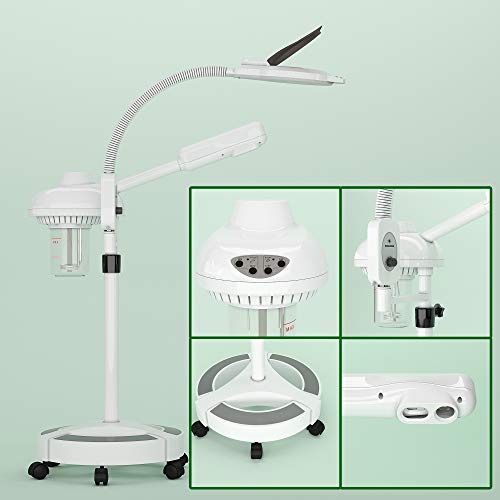Professional Facial Steamer, Kingsteam 2 in 1 Face Steamer with 3X Magnifying Lamp and More Stable Wheel Rolling Base Design for Face Sauna Spa and Personal Care Use at Home or Salon. - Thumbnail 3