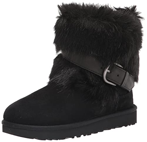 UGG Women s Classic Buckle Mini Fashion Boot, Black, 7