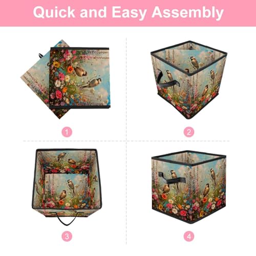 Boîte de rangement en tissu Oxford pliables de 27,9 cm pour organiser le linge