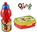 Set Pranzo Scuola 2 Pezzi Portamerenda e Borraccia in Plastica Bambini Bambino Merenda Launch Box - BPA Free (Bing)