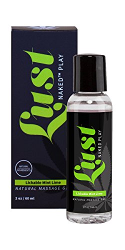 Lust Naked Play - Natural Massage Gel, Erotic Massage Liquid, Sensual Pleasure Enhancer, 2.0 oz. (Lickable Mint Lime)