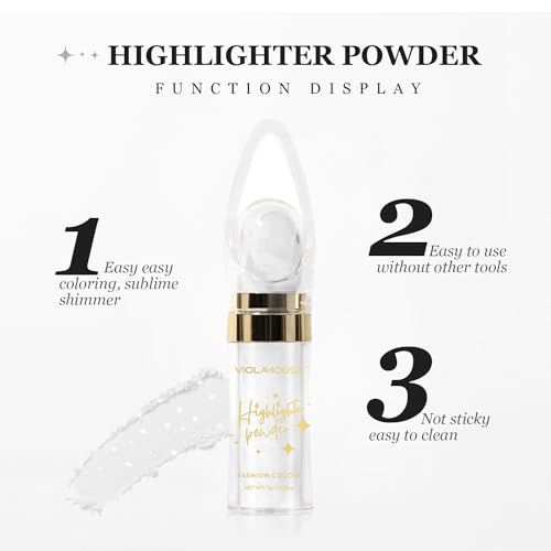 VIOLA HOUSE Poudre de Fee,Highlight Poudre Tapotante,Body Shimmer Highlighter Makeup,Paillettes Visage Corps,Glitter Naturel,Paillettes Maquillage.7g/0.25oz.(Jaune) – Image 3