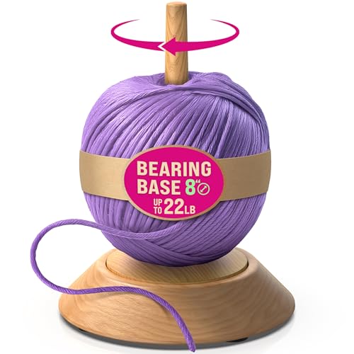 Image of BARVA Portable Chunky Yarn Holder 22 Lb | Smooth Bearing Spinner & Big Rubber Anti Slip Pads for Stability | European Wood Crochet Accessories | Compact Fiber Pro Tools | Top Crafts & Gifts for Women