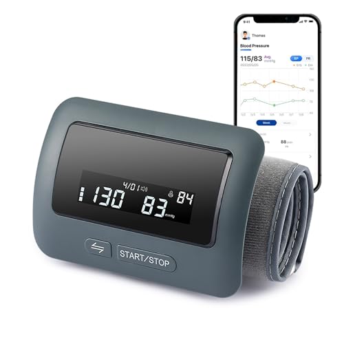 Digitales Oberarm Blutdruckmessgerät, Manschettengröße 22-32 cm, HD-Hintergrundbeleuchtung, Dual‑User, 2 x 99 Speicherplätze, 4-Farbiges Display, Automatische Blutdruck mit Arrhythmie-Erkennung