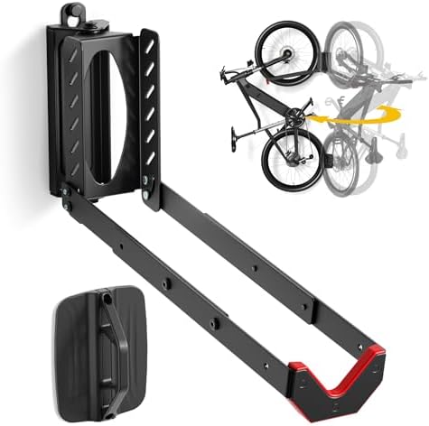 monTEK Swivel Bike Wall Mount, No Heavy Lifting Required Bike Wall Mount, Bike Hangers for Garage, Space-Saving Bike Rack Garage, Easy to Load and Unload, Bike Hanger Can Hold Up to 77 lbs