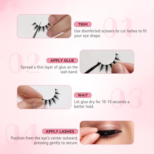 uCoolMe Lashes Lash Clusters Fairy False Eyelashes 6 Pairs Can Be DIY-Cut into Lash Clusters C Curl - WideSpan Natural Look Spiky Lashes Ultra-Thin Black Band(Hana,Like Fairy) - Image 7