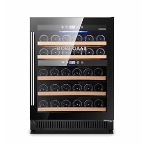 40 Weinkühlschrank Einbau – Freistehend Weinklimaschrank mit 2 Zonen, 5-20 ºC, 130 Liter, 40 Flaschen, 6 Regaleinschübe, vibrationsarm, 40dB, Schwarz