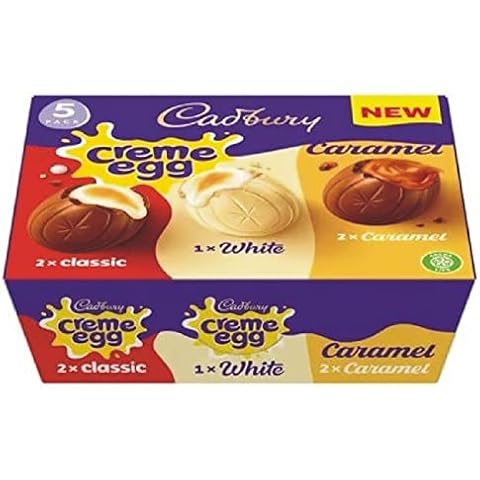 Cadbury Mixed Creme Egg 5Pk 200G With 2 x Classic 2 x Caramel and 1 x Cadbury White Creme Egg Limited Edition Sold By SHANZA DEPARTMENTALS Cover