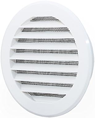 White Circle Air Vent Grille 160mm / 6.3" with Mesh Round Furniture Ventilation Ducting Cover OW66