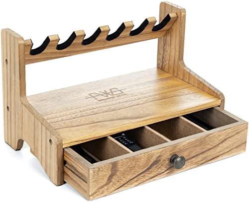 FEIWOOD GEAR Pistol Rack for Gun Safe,Wooden Gun Storage - Gun Safe Organizer Accessory,Handgun Rack with 6 Slots Stand Display Holder