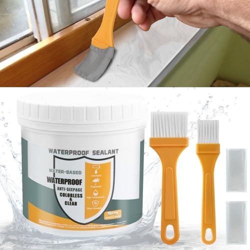 Grau Wasserdichter Beschichtungsmittel - Zementoptimierte Polyurethan-Dichtung für Wände, Garagenböden & Industrieoberflächen | Innen-/Außenabdichtung | Nahtloser Risschutz (500g)