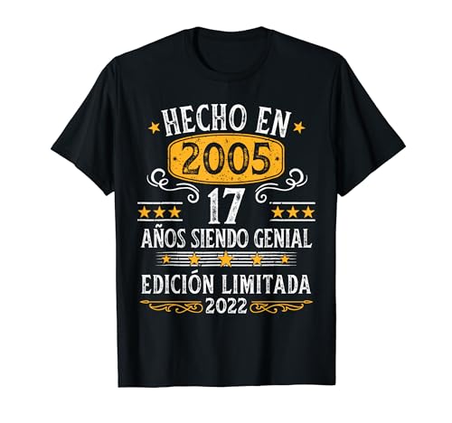 17 Años Cumpleaños Regalo Para Hombre Mujer Hecho En 2005 Camiseta