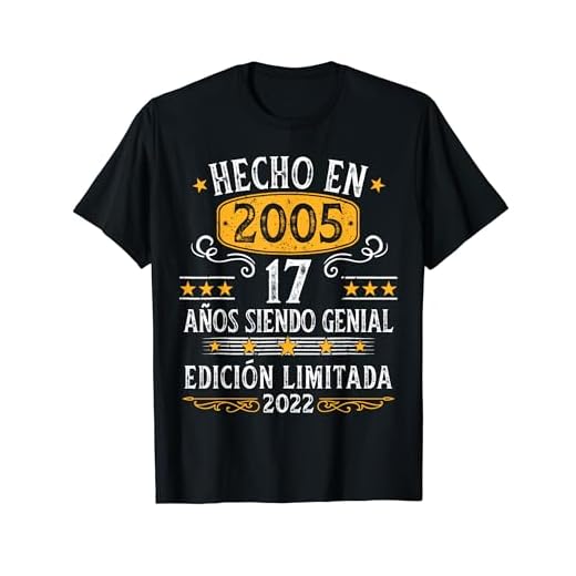 17 Años Cumpleaños Regalo Para Hombre Mujer Hecho En 2005 Camiseta