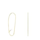Nenufar Long Gold-Plated Pearl Earrings