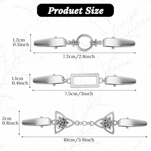 Image of Vintage Shirt Dress Clips, 3PCS Vintage Cardigan Collar Dress Shirt Cinch Shawl Clips Back Cinch Sweater Shawl Waist Brooch Pins for Clothing Women Wearing