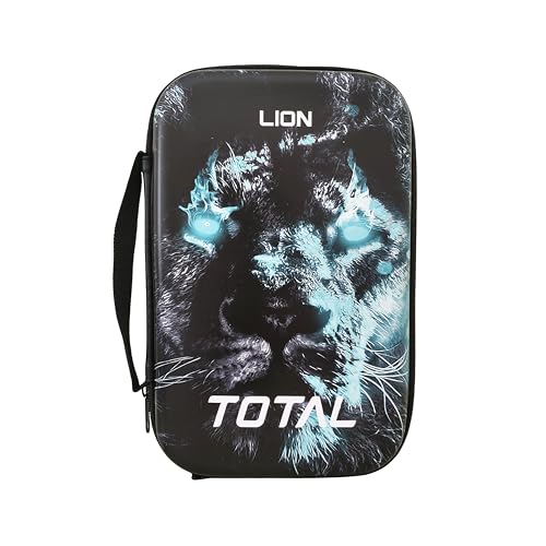 Image of Total Table Tennis Racket Cover | Hard Shell Case for 2 Bats | Shockproof, Waterproof Paddle Bag with Print Design | Stylish Zippered TT Bat Box for Travel & Storage