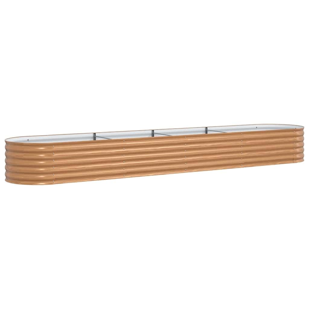 Jardinière surélevée de grande taille en acier robuste marron 4m
