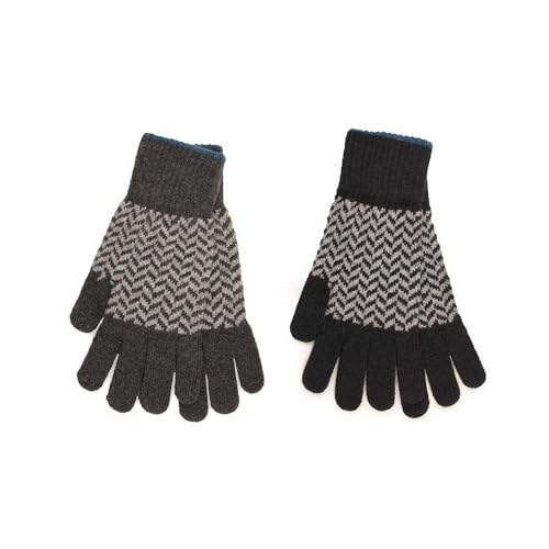 Gants d'hiver chauds en laine pour hommes A2Z lot de 2 paires mitaines tricot extensibles noir