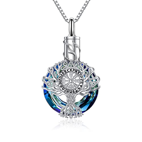 PROESS Tree of Life Necklace 925 Sterling Silver Viking/Viking Urn/Star of David/Lotus/Guitar Pendant Necklace Tree of Life Jewelry Gifts for Women Men for Birthday Christmas