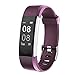 YAMAY Pulsera Actividad con Pulsómetro Mujer Hombre, Monitor de Actividad Deportiva, Ritmo Cardíaco, Impermeable IP67, Reloj Fitness, smartwatch con Podómetro, Color Púrpura
