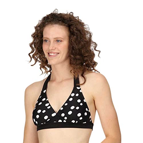Image of Regatta Flavia Adjustable Halter Bikini Top - Black/White