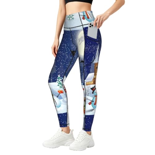 Pantalones de yoga de cintura alta LMNvbz y leggings de control de abdomen para mujer en color negro