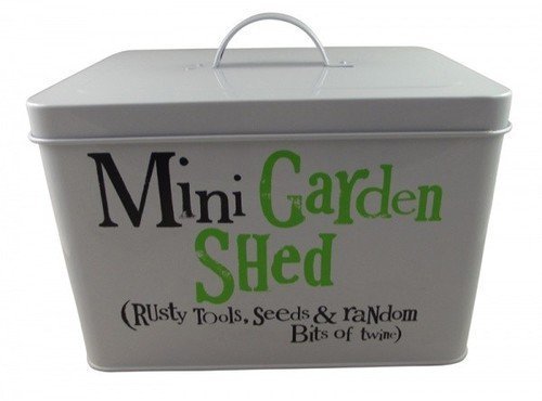 Bright Side Garden Storage Tin - Mini Garden Shed