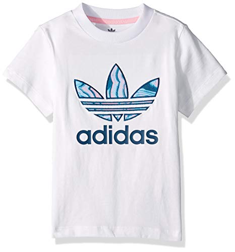 adidas Originals Baby Marble Trefoil Tee, White/Multicolor, 9M