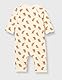 Petit Bateau Unisex Baby Langer Overall, Weiss Avalanche / Braun Ecureuil, 6 Monate