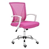 Modern Home Zuna Mid-Back Office Task Chair - Ergonomic Back Supporting Mesh Back Desk Chair (White/