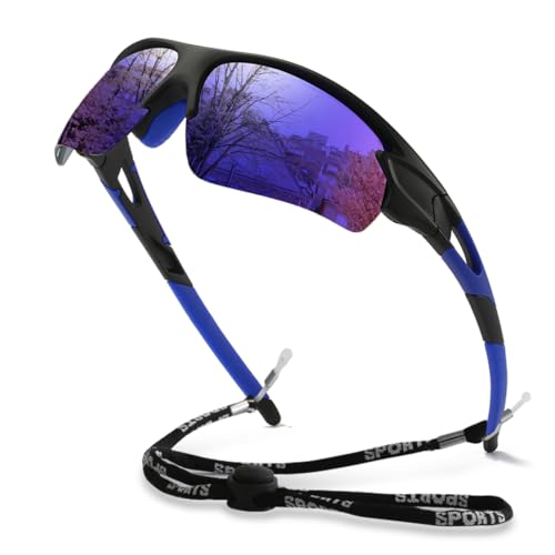 yoofun Gafas de Sol Hombre Polarizadas, Gafas 100% Protección UV400 para Golf Ciclismo Pesca Senderismo Conducción, Azul Marino