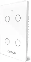 Interruptor Inteligente zigbee, Interruptor Smart Sem Fio Doméstico Multifuncional, Controle Remoto de Eletrodomésticos Por Celulares, Controle Por Voz, com neutro (4 botões, Branco)
