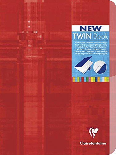 Clairefontaine 63642C Doppelbuch mit Heftung, 2 Motive, 5 x 5 mit 96 Seiten, 1 Stück, verschiedene Farben