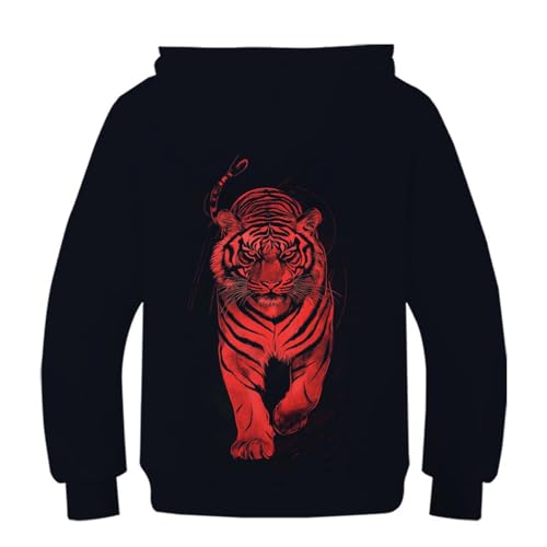 Sweat à capuche tigre rose garçon 6-15 ans - Pull stylé animaux - 2